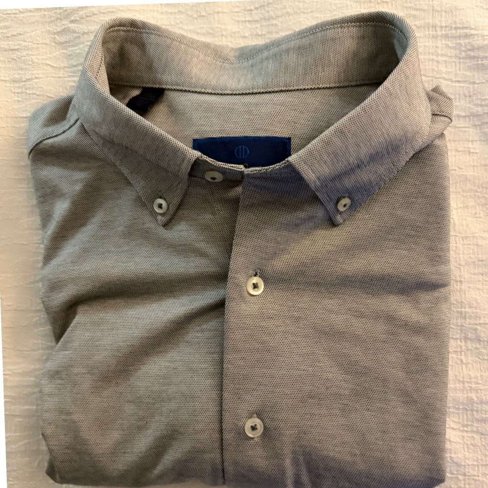 David Donahue Fusion Mens Gray Button Down Shirt Long Sleeve XL Extra Large - Picture 11 of 11